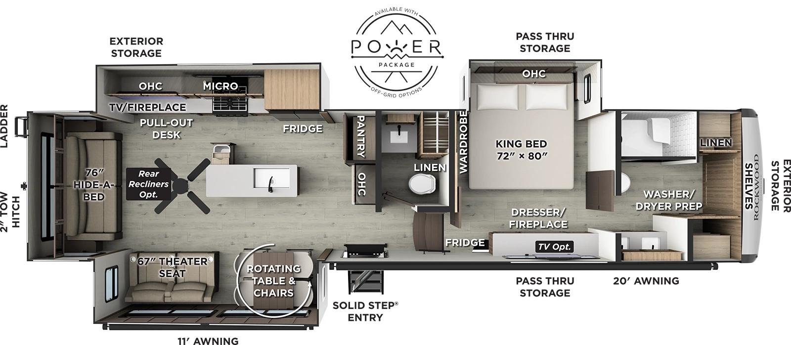 Rockwood Signature Fifth Wheels 401SFB Floorplan